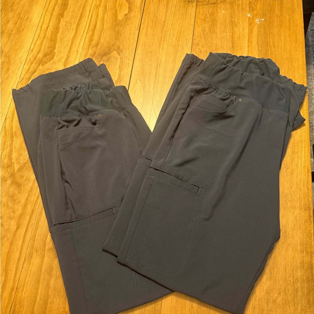 Women’s Cherokee Scrubs Mid Rise Straight Leg CK002 Pewter Medium Two Pairs